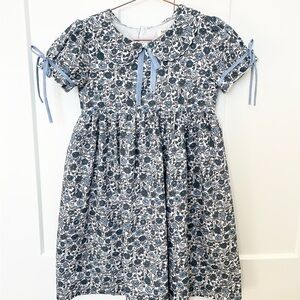 Charming Blue and White Floral Kids Dress